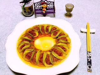 9、角瓜鲜肉蒸蛋,来上一杯小白烧直接暖心到位