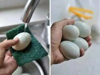 2、自制咸鸭蛋,将鸭蛋或鸡蛋清洗干净