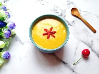 6、冬日暖心菜  南瓜小米糊,差不多半个小时左右，南瓜小米糊就做好了。