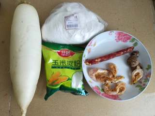 1、萝卜糕,首图例行的材料全家福