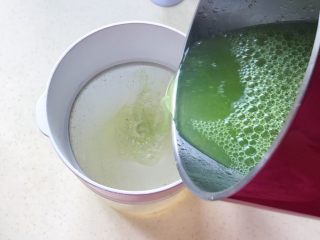 15、鲜铁皮石斛汁,把榨好的汁倒进过滤杯子里