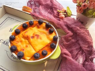 15、宝宝辅食12M➕：南瓜虾仁芝士吐司布丁,成品图