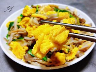12、#冬日暖心菜#平菇炒鸡蛋,黄嘤嘤的鸡蛋看着非常有食欲