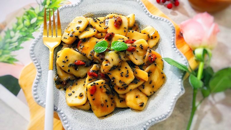 食过返寻味黑芝麻枸杞红糖炒年糕