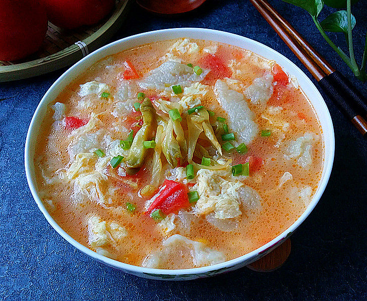 懒人料理番茄鸡蛋疙瘩汤