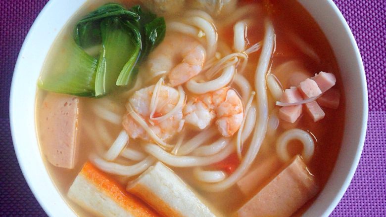 虾仁乌冬面海鲜类