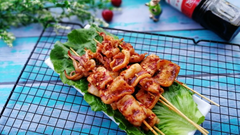 家庭版铁板烧鱿鱼串家庭