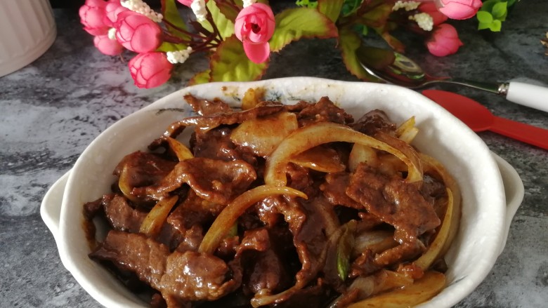 家庭版葱爆小牛排