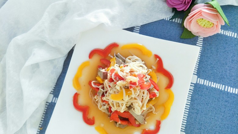 咸味＋猪肝拌金针菇