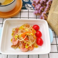 快手菜肉丝豆芽爆海虾