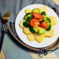 圆土豆减脂土豆素菜盘