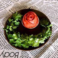 绽放的玫瑰花样果味馒头