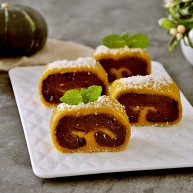 霜降节气美食―南瓜豆沙如意卷附超级简单制作红豆沙方子