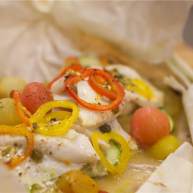 双色西葫芦烤龙利鱼