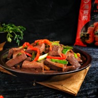 家庭版蒜苗炒猪血