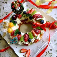 圣诞花环泡芙蛋糕乐享双节