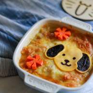 小狗烤鲜蔬焗土豆泥宝宝辅食牛奶玉米毛豆番茄马苏里拉奶酪