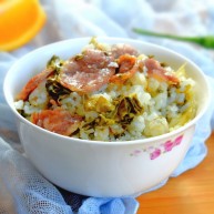 年味腊肠青菜饭