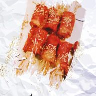 经光波烘焙的金针菇培根卷